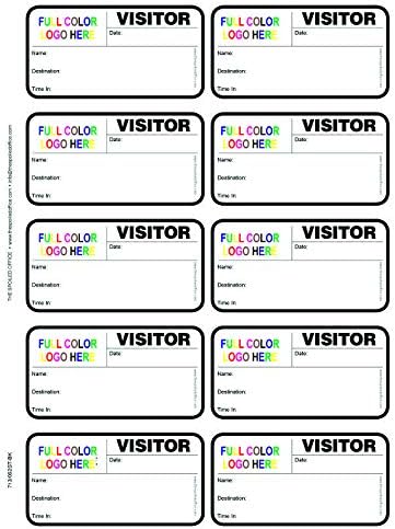 The Spoiled Office Custom Printed Visitor Sign in Book for School with 3" X 2" Peel Off Destination Carbonless Sheet w/500 Badges - Spiral Bound Log Book, Made in USA - Non-Expiring, Full Color Logo