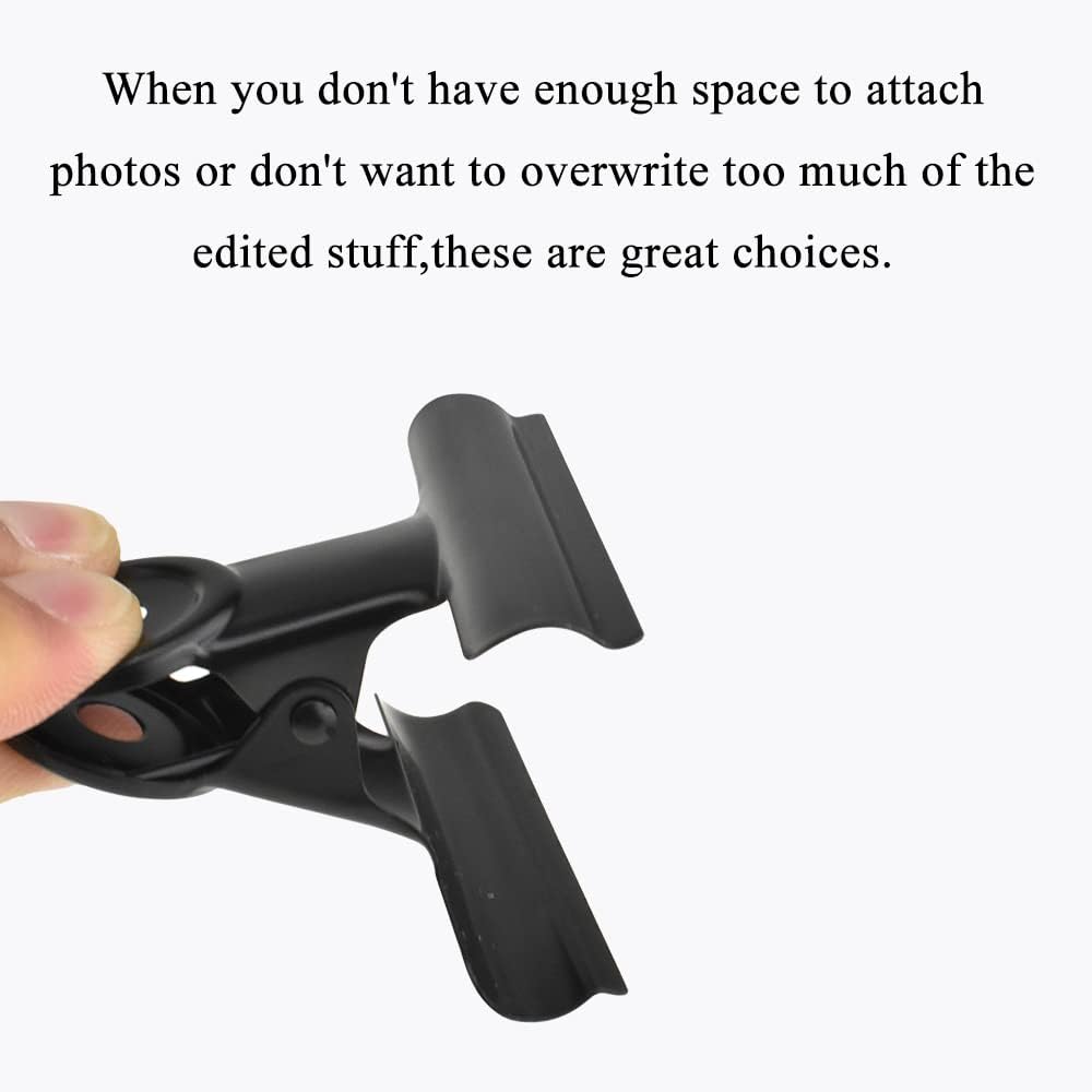 HAHIYO 2.5inch Black Bulldog Clips Metal File Hinge Binder Clips Clamps Save Space Strong Spring Jaws Rock Solid Grip Book Lay Flat Deburred Edge for Hang Photos Wall Grid Dog Food 9PCS