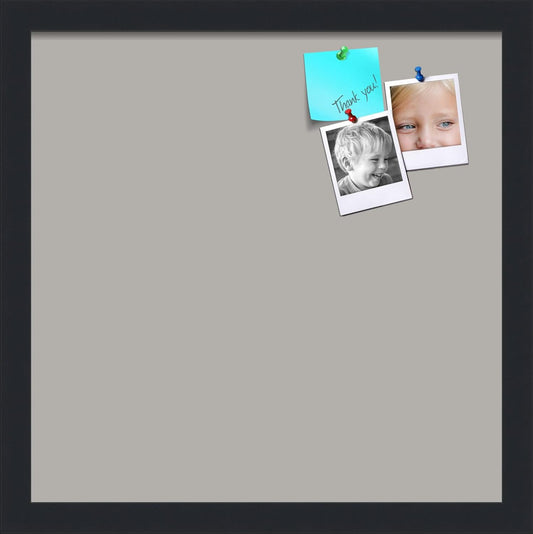 PinPix 15x15 Inch Cork Bulletin Board. This Decorative Framed Pin Board Comes with Dark Stone Design and a Satin Black Frame. Ideal for Home Office Decor or Message Board (PinPix-1808)