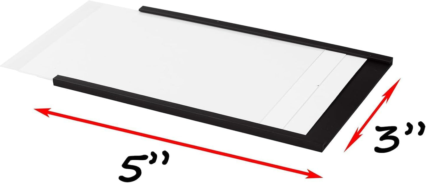 Realth C Channel Magentic Label Holders 70 Pack 3" x 5" - Magnetic Name Tags for Classroom, Office, Shelving, Bins, Library, Supermarket