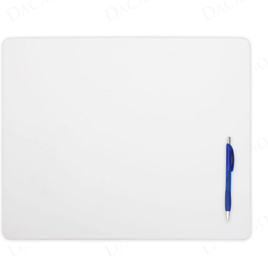 Dacasso 17" x 14" White Leatherette Luxury Conference Table Pad - Desk Blotter for Writing - Boardroom Organization & Executive Desk Decor