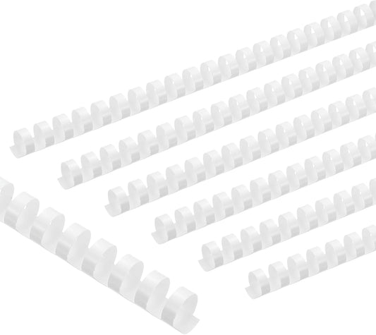 PATIKIL 16mm (5/8") Plastic Binding Combs, 100 Pcs 21 Rings Comb Binding Spines 120 Sheet Capacity Letter Size for Binding Paper Sheets Notebook Calendar Picture Album, White