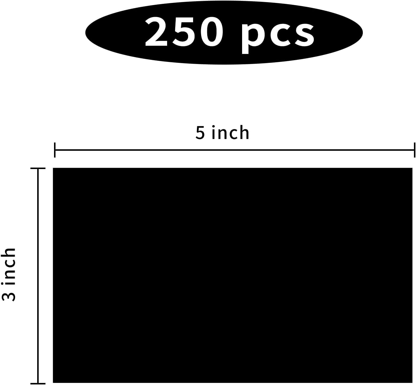 STARLIBOO 3"X5" Rectangle Color Coding Labels, Removable Square Label Inventory Stickers, Permanent Warehouse Moving Box Square Label (250Labels, Black)