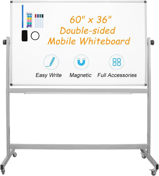 XIWODE Magnetic Dry Erase Board 36x60 Inches, Large Wall Mounted Whiteboard with Aluminum Frame, Durable Writing Surface for Office, Conference Room & School Classroom