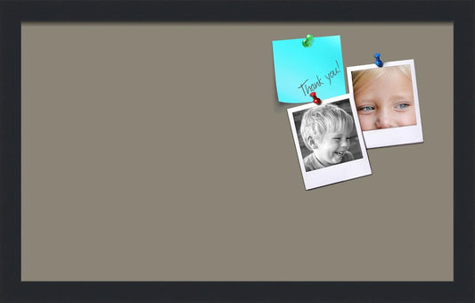 PinPix 20x12 Inch Cork Bulletin Board. This Decorative Framed Pin Board Comes with Pewter Design and a Satin Black Frame. Ideal for Home Office Decor or Message Board (PinPix-1812)