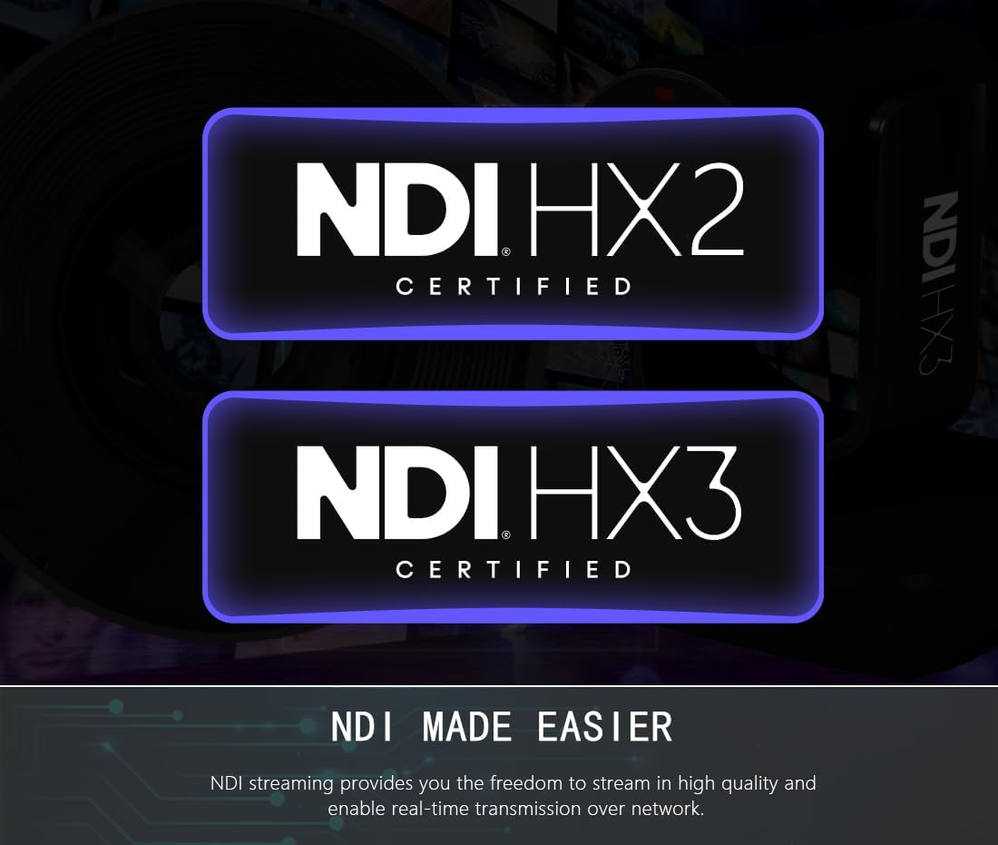 AVKANS NDI PTZ Camera, AI-Base Auto Frame Tracking Camera, 20X Zoom HDMI PTZ with SDI USB POE for Church House of Worship Live Streaming and Recording (NDI License Included)