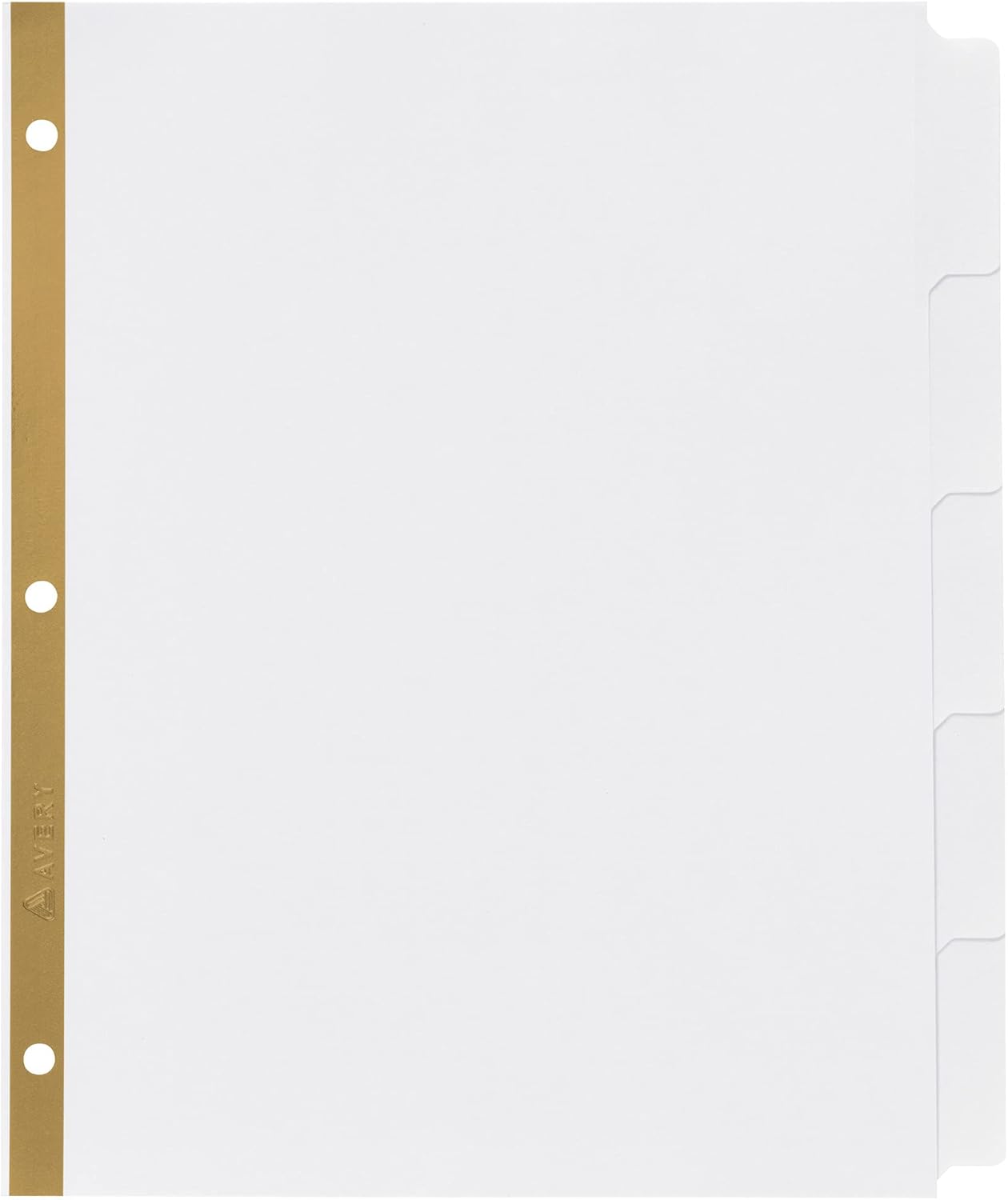 Avery Write & Erase Big Tab Paper Dividers for 3 Ring Binder, White, 5 Tab Set, 10 Packs, 10 Sets Total (23075)