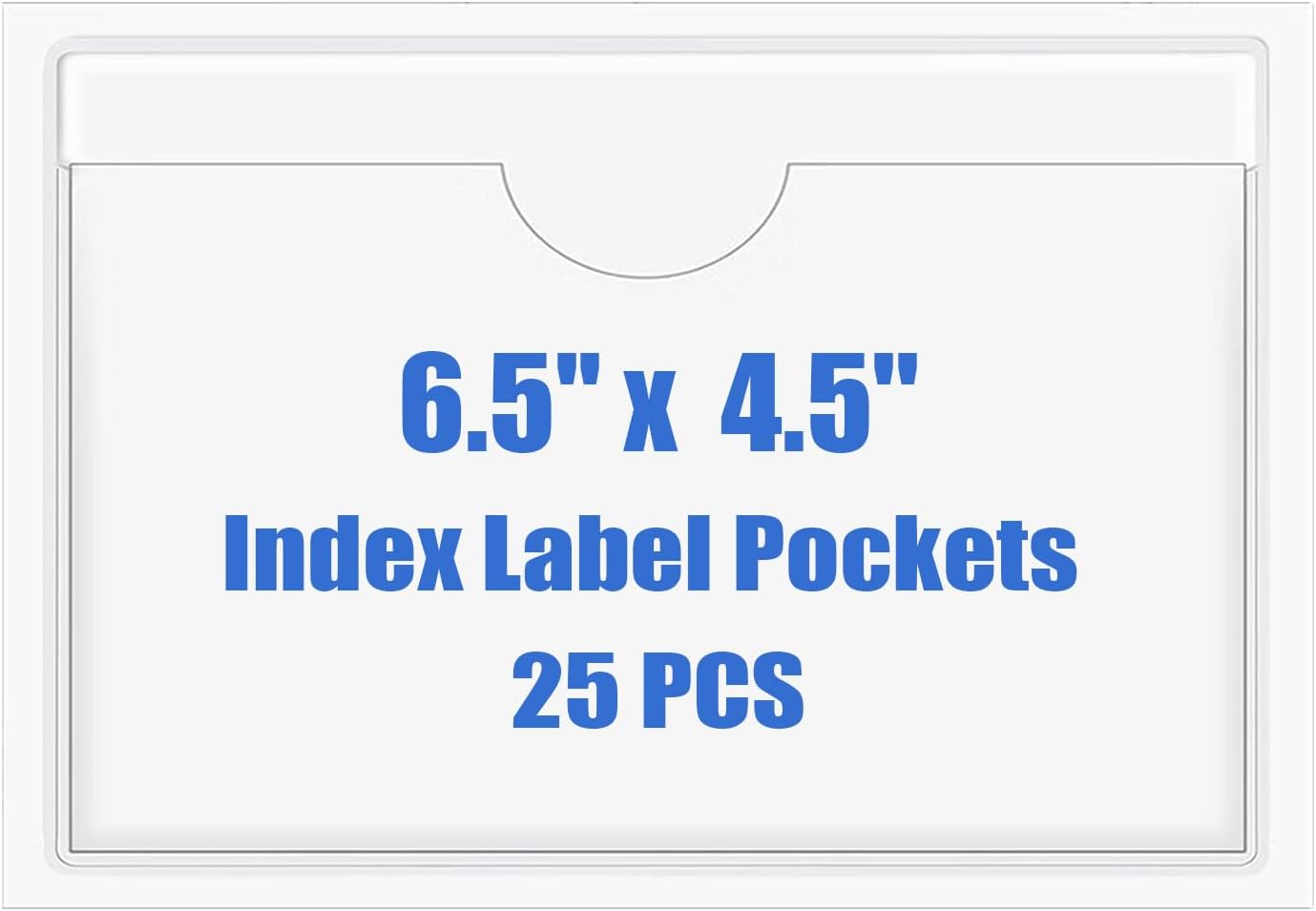 Origin-Joy 25 PCS Self-Adhesive Index Label Pockets, Clear Plastic Peel & Stick Card Holders with Top Open for Loading (6.5 x 4.5 inch)