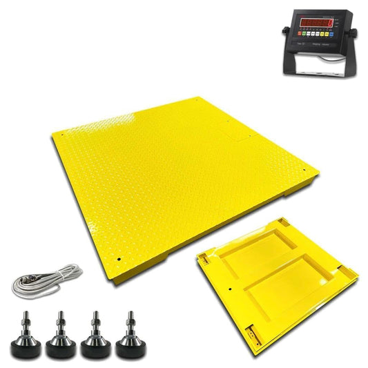 Liberty LS-800-4X5 NTEP Certified (Legal for Trade) Industrial Floor Scale | 48" x 60" | Capacity of 1,000 lbs x 0.2 lb+ Yellow