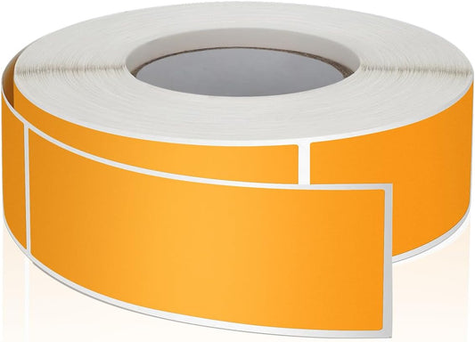 Orange Rectangle Stickers 3 x 1 Inch Color Coding Labels Vinyl Roll Self-Adhesive Waterproof Removable 500 PCS