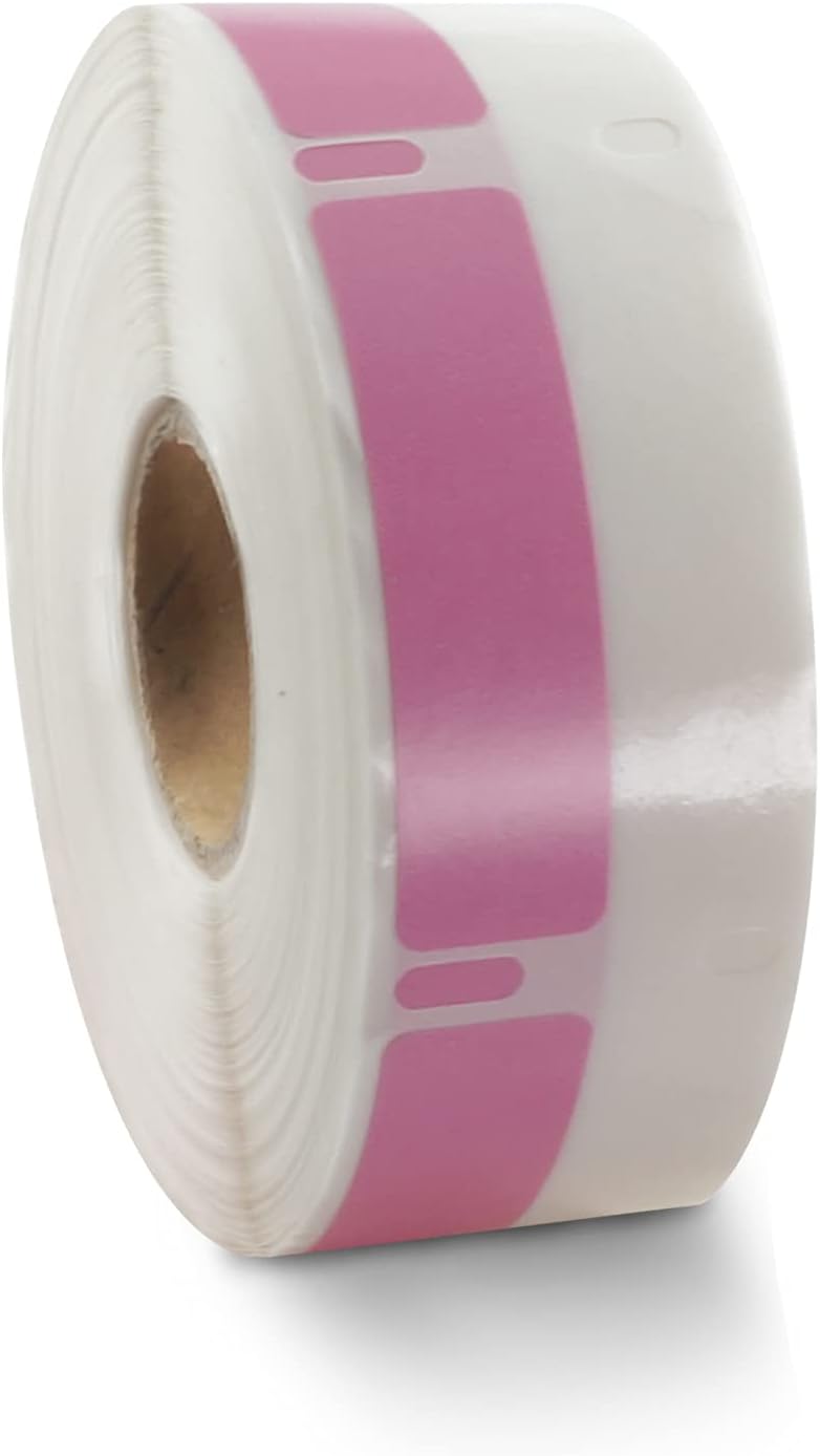 BETCKEY Colored Labels Compatible with Dymo 30346 (1/2" x 1-7/8") Library Barcode Labels, Compatible for Dymo LabelWriter Thermal 450, 4XL & Zebra Desktop Printers [1 Roll, Pink]