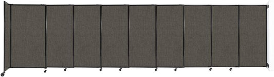 Wall-Mounted Sliding StraightWall Room Divider | Adjustable Widths | Locking Wheels | Room Separator | Up to 19'9" Wide x 5' Tall Mocha Fabric Panels