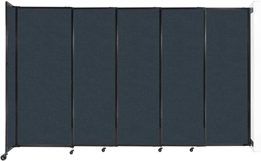 Wall-Mounted Sliding StraightWall Room Divider | Adjustable Widths | Locking Wheels | Room Separator | Up to 11'3" Wide x 6'10" Tall Blue Spruce Fabric Panels