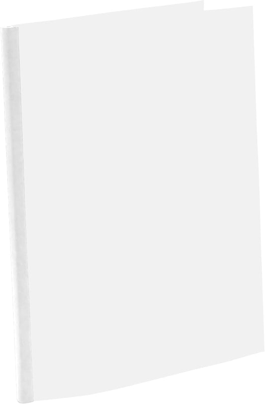 Thermal Binding Clear Covers with Steel Spine –for Thermal Binding Machines – Formerly Unibind – Used in Real Estate, Education and Various Businesses (White, 80 Sheets Max - 72/Box)