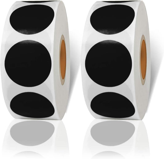 Black Circle Stickers 2000Pcs Dot Stickers, 1 Inch Round Write Coding Labels Can Writing for Family, Office, Student Classroom