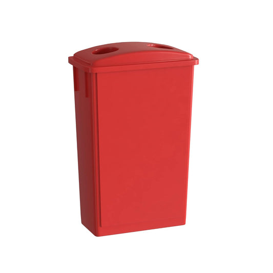 23 Gallon Red Slim Jim Trash Can with Bottle Lid