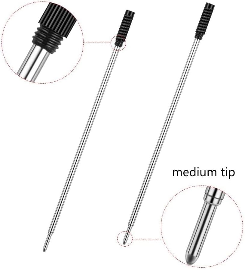 MengRan 4.5'' Ballpoint Pen Refills, Medium Point Pen Refill -Black Ink Pen Refills.Pack of 20 (Black Ink)