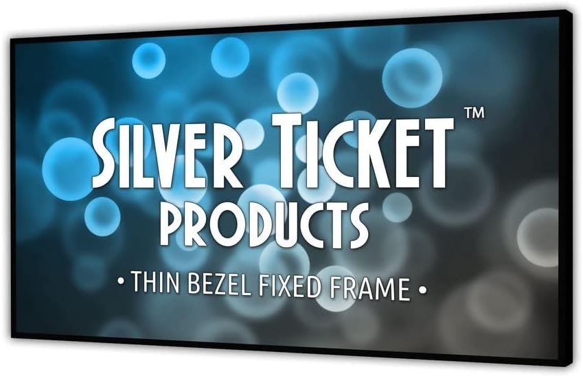 Silver Ticket Products S7 Series 6 Piece Thin Bezel Home Theater Fixed Frame 4K/8K Ultra HD, HDTV, HDR & Active 3D Projection Screen, 16:9 Format, 135" Diagonal, Grey Material S7-169135-G