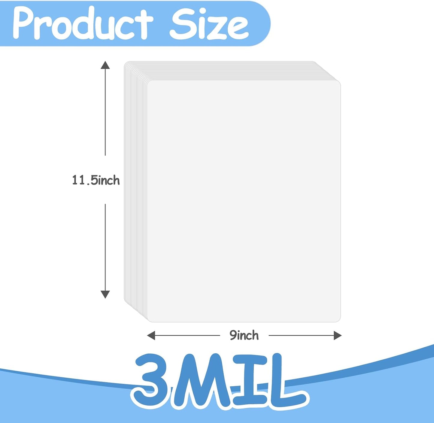 [3mil 500 Pack] InpourPack Laminating Pouches, 3 Mil Clear Thermal Laminating Pouches 9 x 11.5 Inch Laminating Sheets for Laminator, Holds 8.5 x 11 Inch Sheets