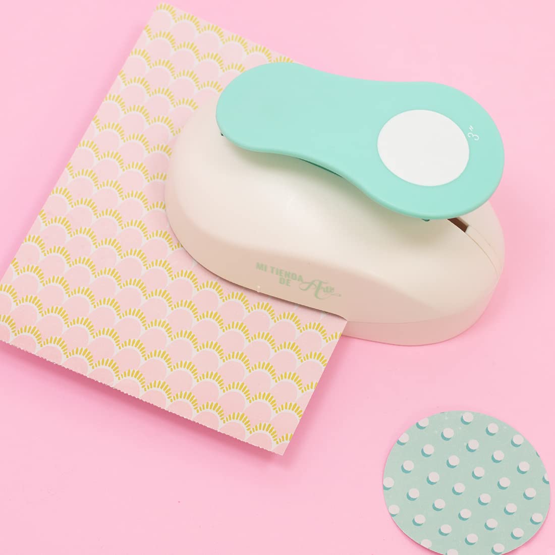 Craftelier - 3 Inch Circle Punch with Lever Press | Shape Hole Puncher for Paper Crafts | Round Hole Punch to Create Scrapbooks, DIY Cards & Journals | Mini Hole Punch for Paper & Cardstock.