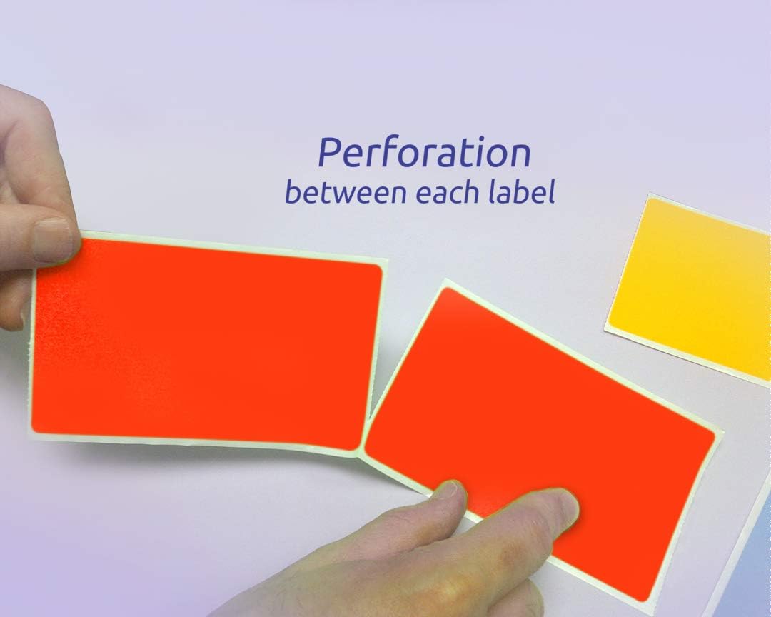 NextDayLabels 500 Rectangle Stickers (3" x 5") - Color Coding Labels Roll - Moving Labels for Boxes, Colored Inventory Stickers for Packing, Organizing, and Storage (Fluorescent Red)
