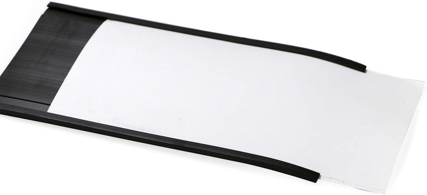 SmartSign (10-Pack) Magnetic C Channel Card Label Holders - 3" x 6" Metal Racks and Shelf Label Holders with Paper Inserts