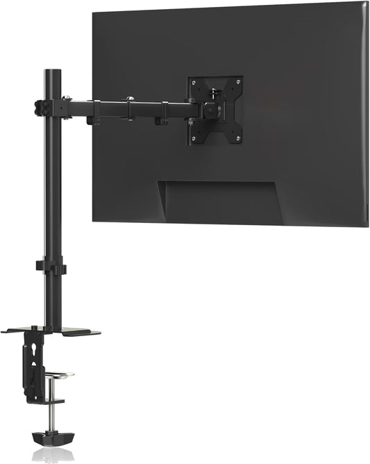 Pholiten Single Monitor Stand, Heavy Duty Adjustable Monitor Arm Desk Mount for 13-27Inch, Tilt, Swivel, Rotate, Support 22 lbs,Black