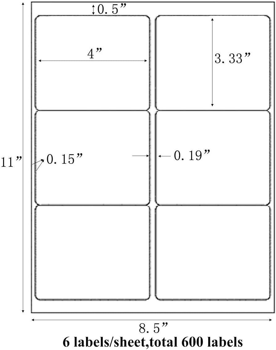 9527 Product 6-UP Shipping Labels, 3-1/3 x 4 Address Labels 150 Labels, 25 Sheets Compatible Laser/Ink Jet (25 Sheets)