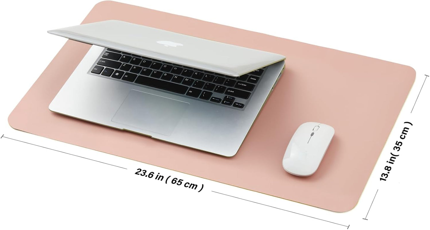 Cork Desk Mat - Small Dual-Sided Desk Pad for Office and Home - Desk Organization and Accessories - Ideal for Large Mouse Pad and Small Desk Mats on Top of Desks(Pink,23.6"x 13.8")