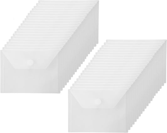 4x6 Plastic Envelopes Hook Loop Closure Coupon Receipt Storage Holder 40 Pack