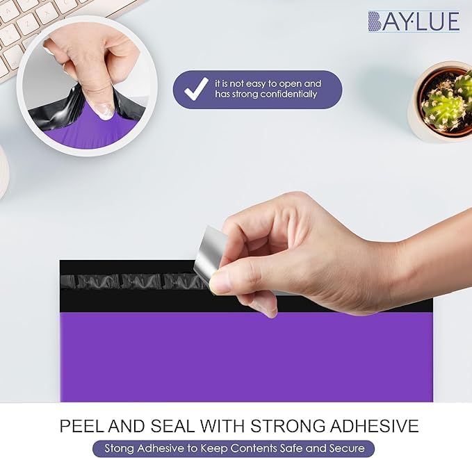 Purple Large Poly Mailers 19x24 Inch | Strong Adhesive Self-Seal Mailer Bags | Tear, Tamper, Water Resistant Shipping Envelopes | Thick Strong polymailer Bags XL Clothing Shipping Bags | 100 Pcs Bulk