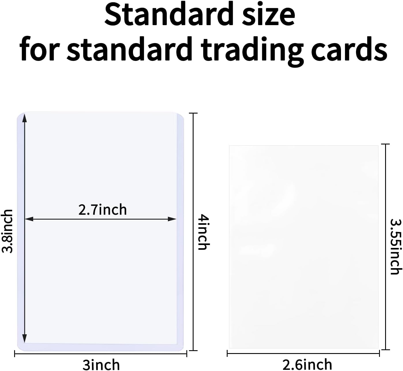 1000Pcs Clear Top Loaders for Cards (500Pcs Hard Plastic Card Holders & 500Pcs Card Sleeves) 3" x 4" Toploaders, Card Protector Sleeves for Baseball Cards, Standard Trading Cards