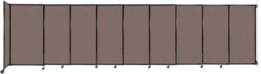 Wall-Mounted Sliding StraightWall Room Divider | Adjustable Widths | Locking Wheels | Room Separator | Up to 19'9" Wide x 5' Tall Latte Fabric Panels