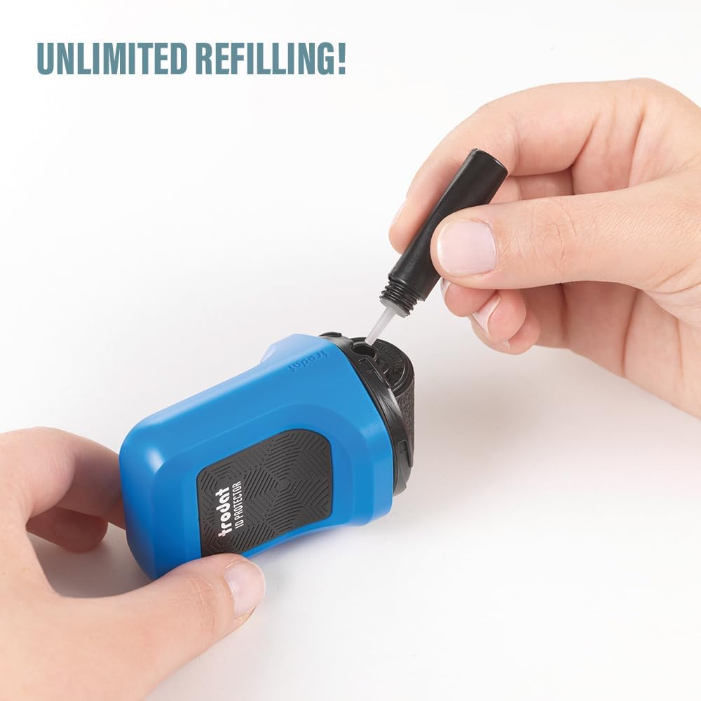 Trodat ID Protector Ink Roller – Identity Theft Protection Roller Stamp – incl. 3 Bonus Refill Inks