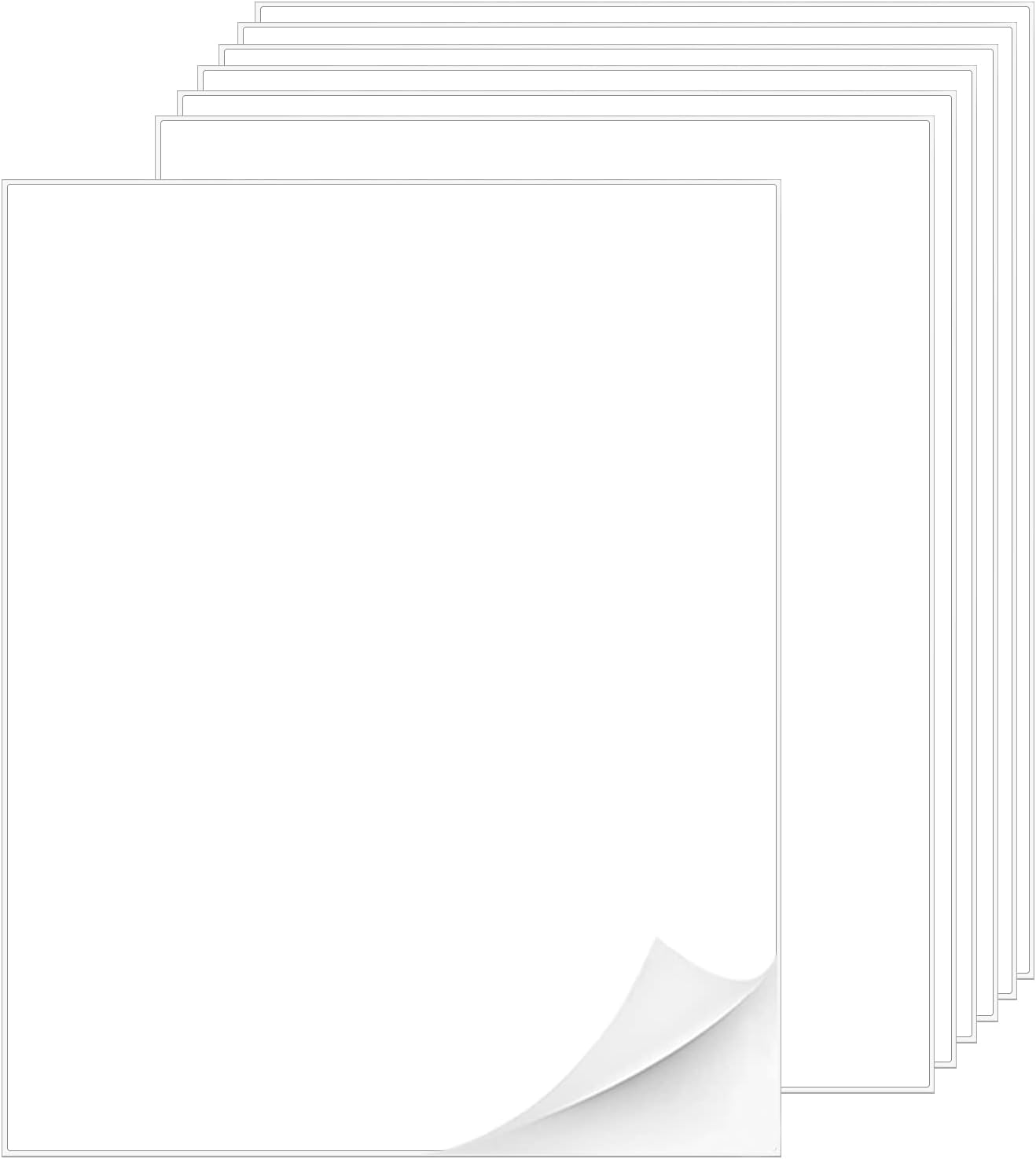 Printable White Sticker Labels, 100 Sheets 8.5" x 11" Full Sheet Label Stickers Paper for Laser & Inkjet Printer - Matte, 100 Labels