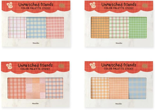 Monolike Color Palette Sticky Unmatched Friends A Set 4p - Self-Adhesive Memo Pad 30 Sheets