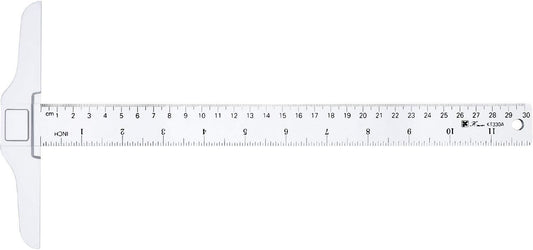 Pangda 12 Inch/ 30 cm Junior T-Square Plastic Transparent T-Ruler for Drafting and General Layout Work (1)