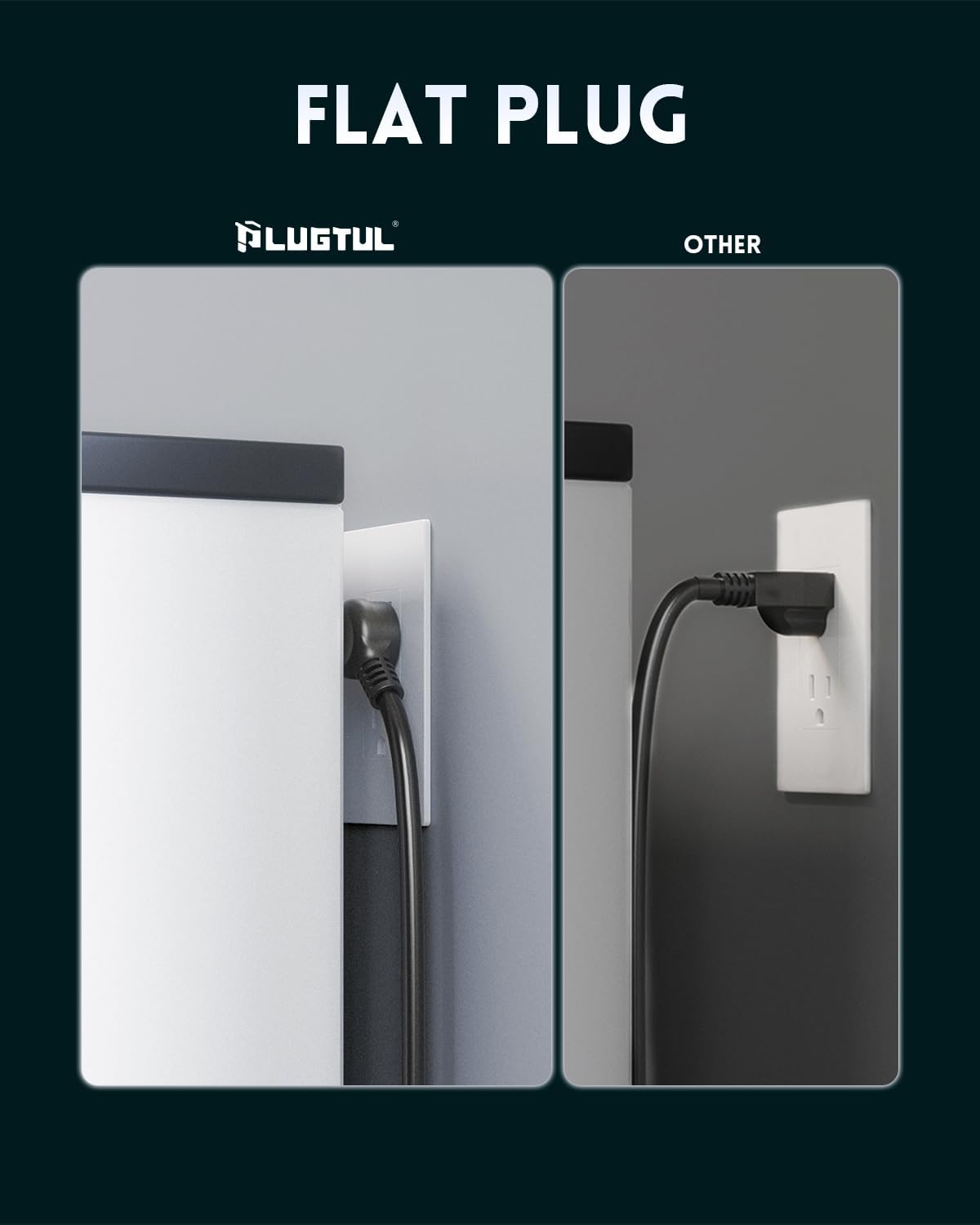 Surge Protector Power Strip 25FT(4080J), PLUGTUL Surge Protector with 12 Outlets - Spacious Design for Large Plugs, Flat Plug, 20W USB C Charging for Home, Office, ETL Listed