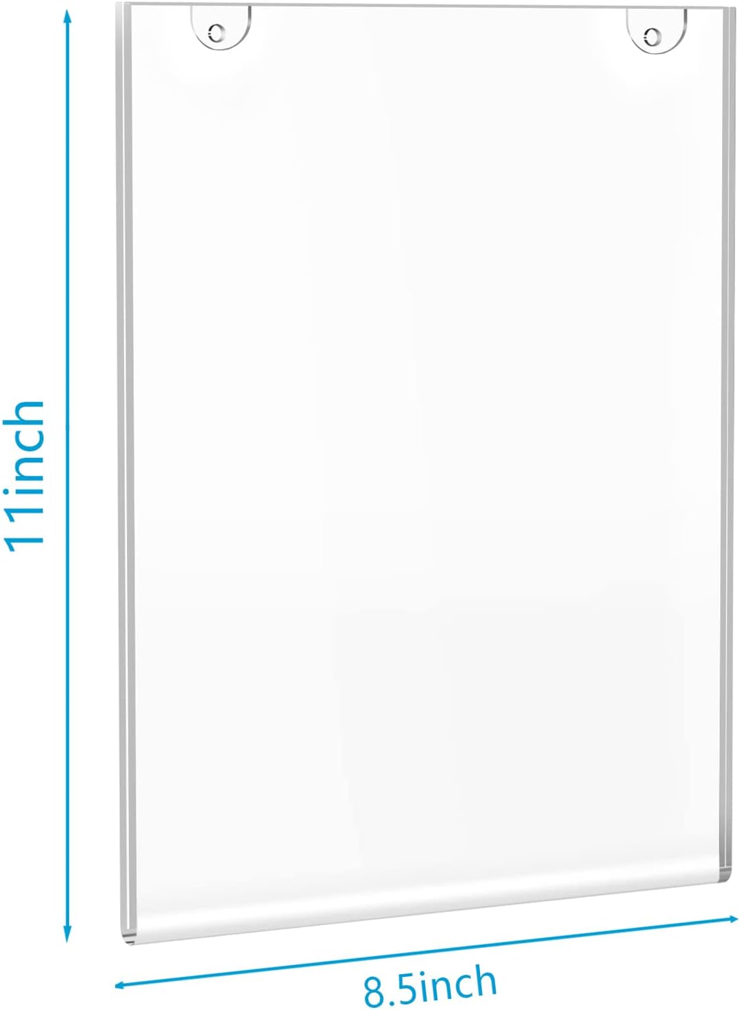 PecMuikee Acrylic Sign Holder 8.5x11, Wall Mount Acrylic Sign Holder and Plastic Paper Display Ad Frame bonus with 3M Tape and Mounting Screws for Restaurants, Office, Market, Library, Store, 6 Pcs