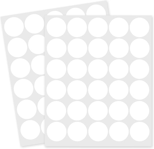 1 Inch Removable Color Code Dot Sticker Round Labels,Garage Sale Stickers Price Tags Label Blank Yard Sale Circle Dot Stickers Removable Writable Not Blurry (1050 Pack,White)