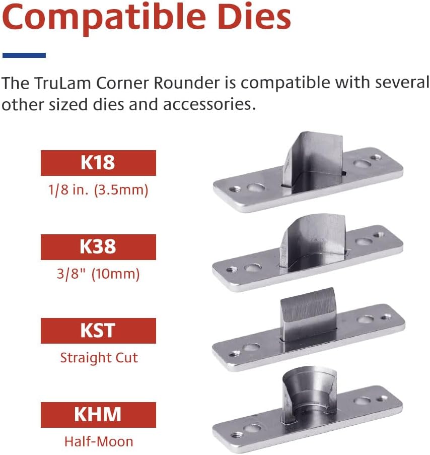 TruLam Heavy Duty Corner Rounder - Interchangeable - Includes one Blade - Radius Alignment Guide Included - Office or Home Use