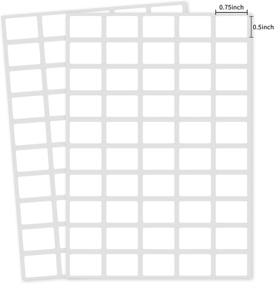 Multi-Use Removable Labels, 1/2" x 3/4",1000 PCS Blank Labels Total,Water/Oil/Tear Resistant/Ink Won't Smudge No Residue