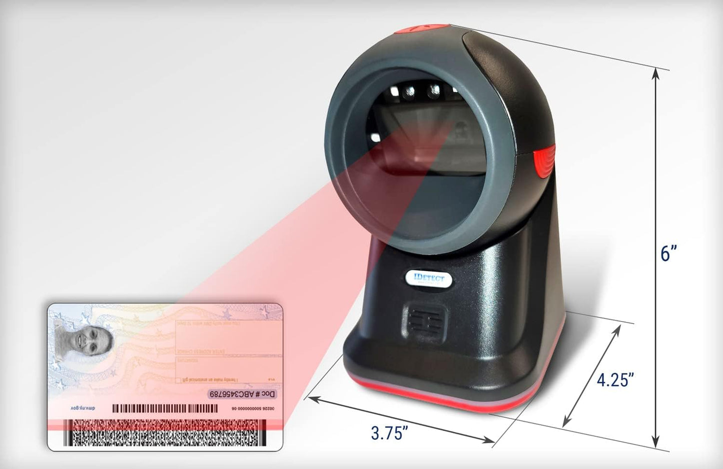IDetect.net ID Scanner Machine | Data Reader & Collector | Age Verification, Driver License Smart Checker Scan | Data-sync Software | Ideal for Tablets, Laptop, PC & POS Systems