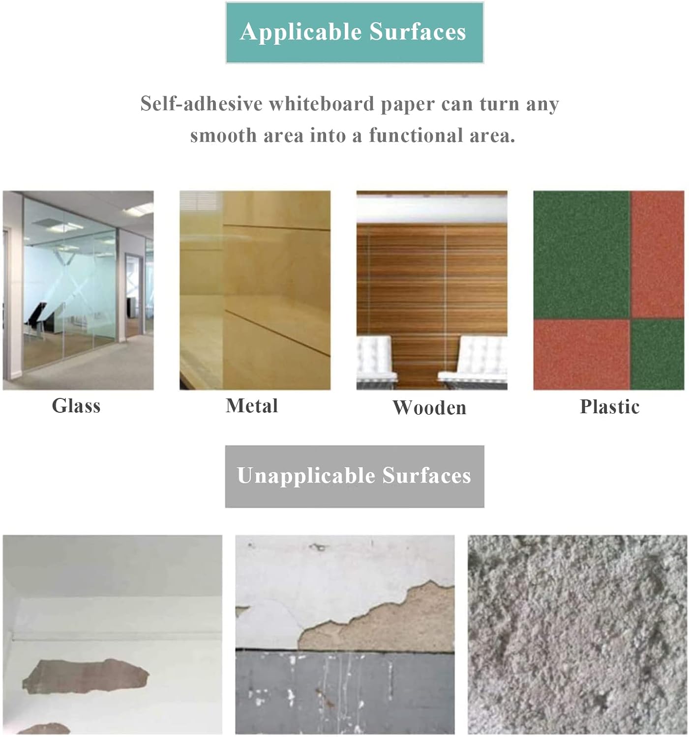 Magnetic Dry Erase Whiteboard Sticker, 47" x 60" Stick on Whiteboard for Wall, Dry Erase Board Peel and Stick for Kids, Office, Home, with Marker, Eraser and Magnets (Adhesive Backing)