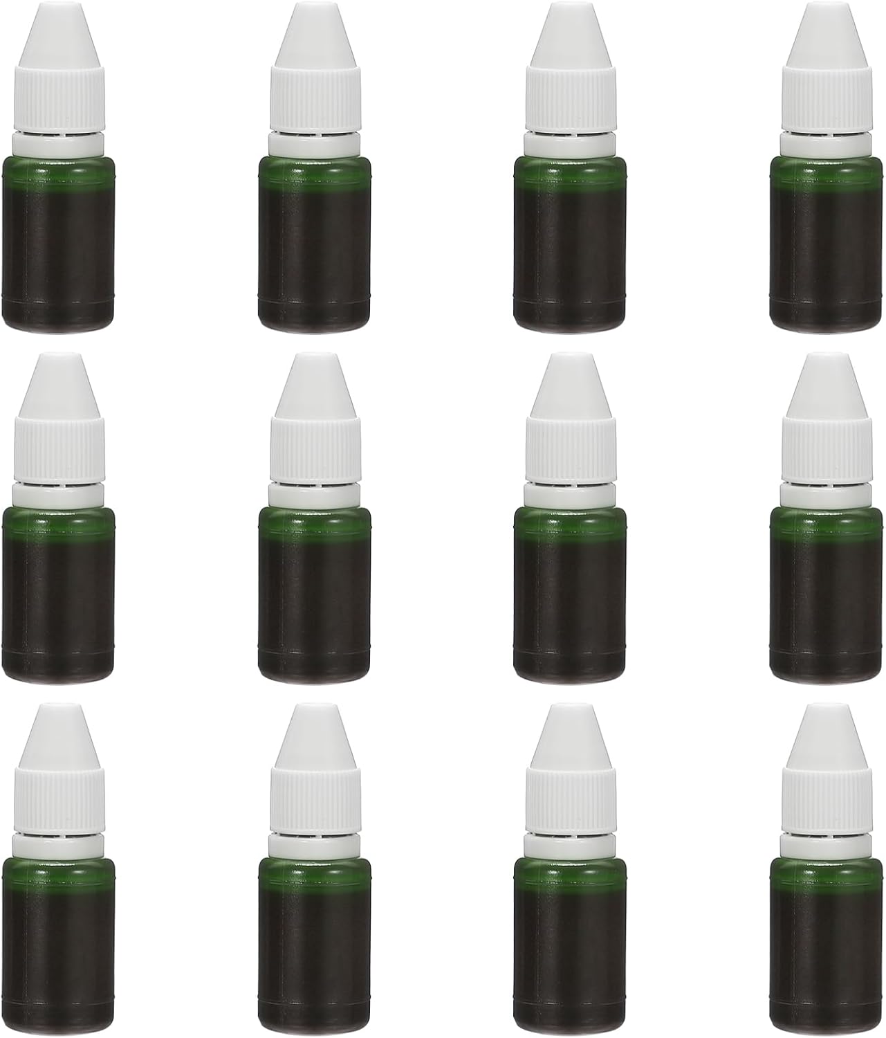 PATIKIL 0.33oz Refill Ink for Stamps and Ink Pads, 12Pcs 10ml Stamp Pad Ink Refill for Office Stamp Self Inking Stamp Date Stamp Scrapbooking, Grass Green