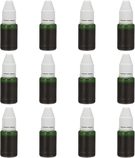 PATIKIL 0.33oz Refill Ink for Stamps and Ink Pads, 12Pcs 10ml Stamp Pad Ink Refill for Office Stamp Self Inking Stamp Date Stamp Scrapbooking, Grass Green