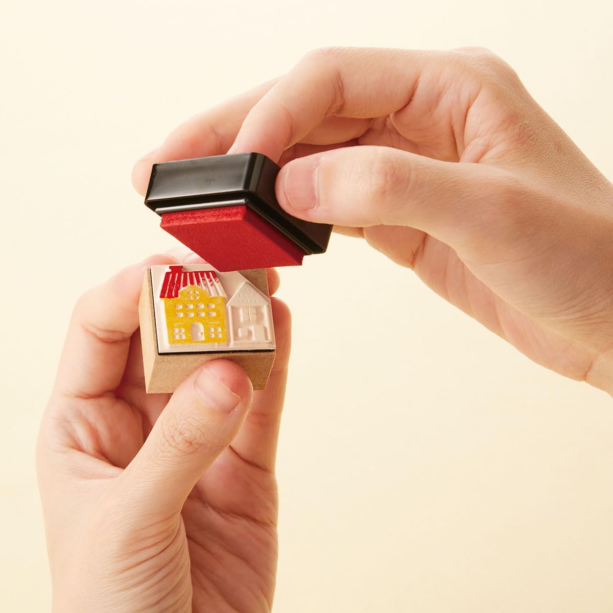 IROMOYO WARABE Stamp PAD, Small Traditional Japanese Ink Colour, Oil-Based Ink pad - Light Pale Pink