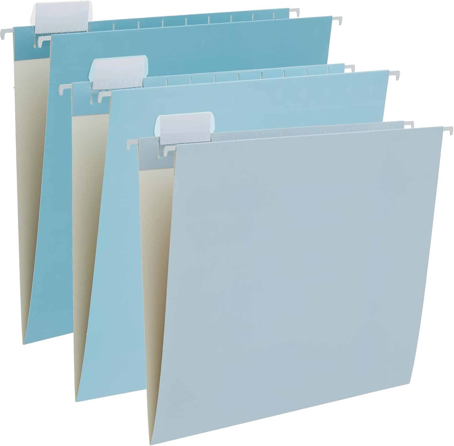 Y YOMA 6 Pack Gradient Hanging File Folders Letter Size Decorative Hanging Folder Pretty File Folder Organizer for Filing Cabinet Office Home with 1/5-Cut Adjustable Tabs, Lake Blue