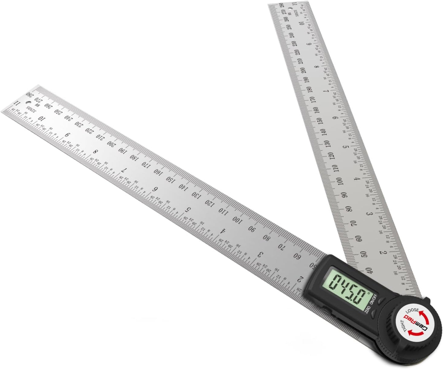 GemRed 82305 Digital Angle Finder Protractor (Stainless steel 300mm)