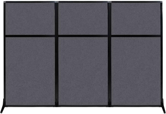 Versare Office Workstation Screen | Portable Wall Divider | Modern Cubicle | Freestanding Privacy Screen | Flexible Work Space | 3 Panels | 99" Wide x 70" Tall Dark Gray SoundSorb Panels